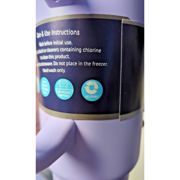 40oz Stainless Steel Tumbler –Insulated Double Wall w/ Handle, Straw & Twist Lid - Picture 9 of 16